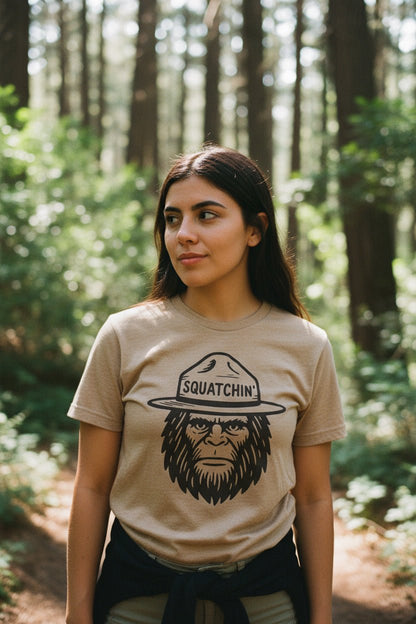 T-Shirt - Squatchin Park Ranger Shirt | Bella+Canvas 3001 | Bigfoot from Crypto Zoo Tees