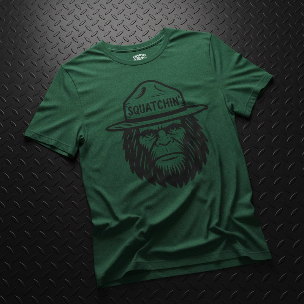 T-Shirt - Squatchin Park Ranger Shirt | Bella+Canvas 3001 | Bigfoot from Crypto Zoo Tees