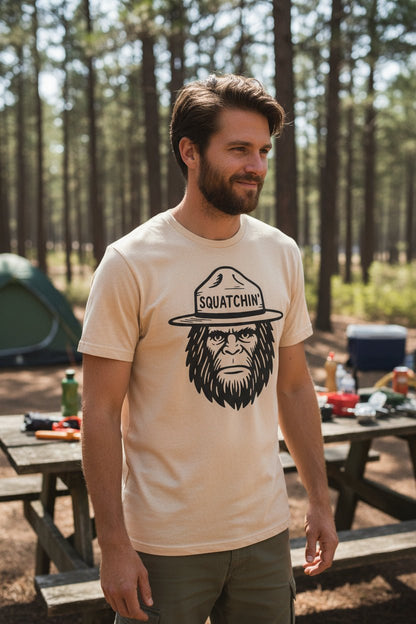T-Shirt - Squatchin Park Ranger Shirt | Bella+Canvas 3001 | Bigfoot from Crypto Zoo Tees