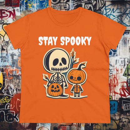 T-Shirt - Stay Spooky Retro Vintage Halloween | Women's T-Shirt | Cotton Ladies Tee from Crypto Zoo Tees