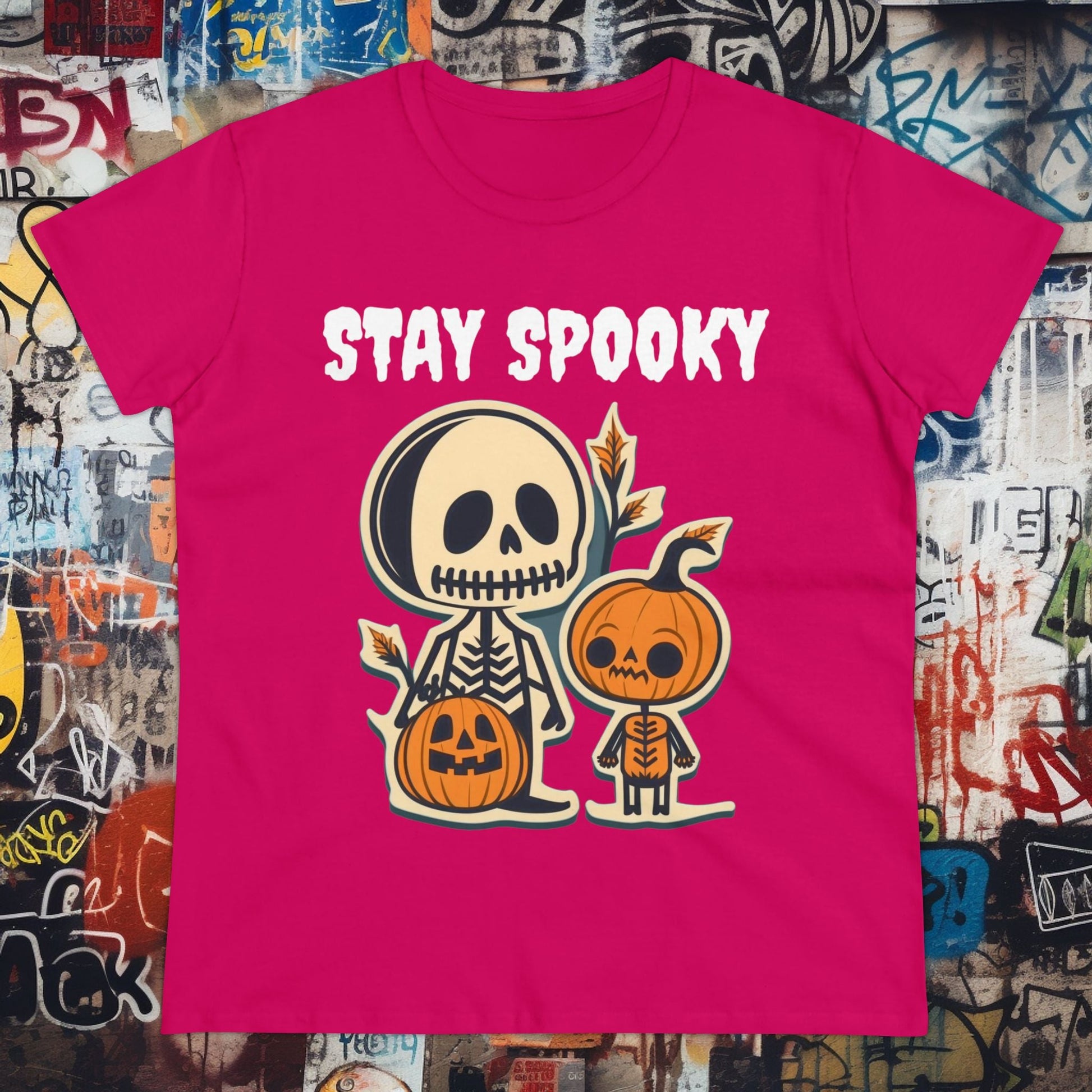 T-Shirt - Stay Spooky Retro Vintage Halloween | Women's T-Shirt | Cotton Ladies Tee from Crypto Zoo Tees