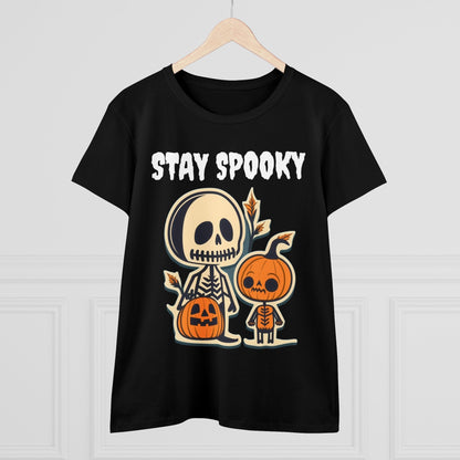 T-Shirt - Stay Spooky Retro Vintage Halloween | Women's T-Shirt | Cotton Ladies Tee from Crypto Zoo Tees