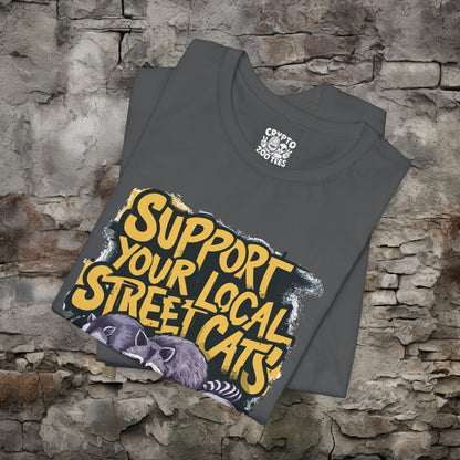 T-Shirt - Support Your Local Street Cats - Opossum, Raccoon, Skunk T-shirt | Bella + Canvas Shirt | Funny Animal Tee from Crypto Zoo Tees