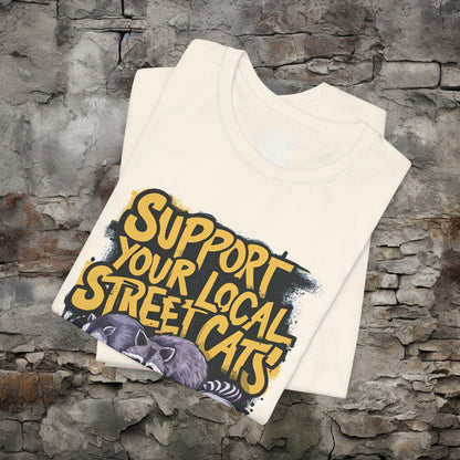 T-Shirt - Support Your Local Street Cats - Opossum, Raccoon, Skunk T-shirt | Bella + Canvas Shirt | Funny Animal Tee from Crypto Zoo Tees