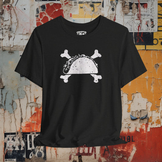 T-Shirt - Taco and Crossbones Tee | Bella + Canvas Unisex T-shirt from Crypto Zoo Tees