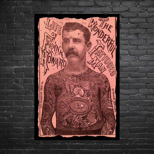 Poster - Tattooed Man Vintage Poster | Museum-Quality Poster from Crypto Zoo Tees