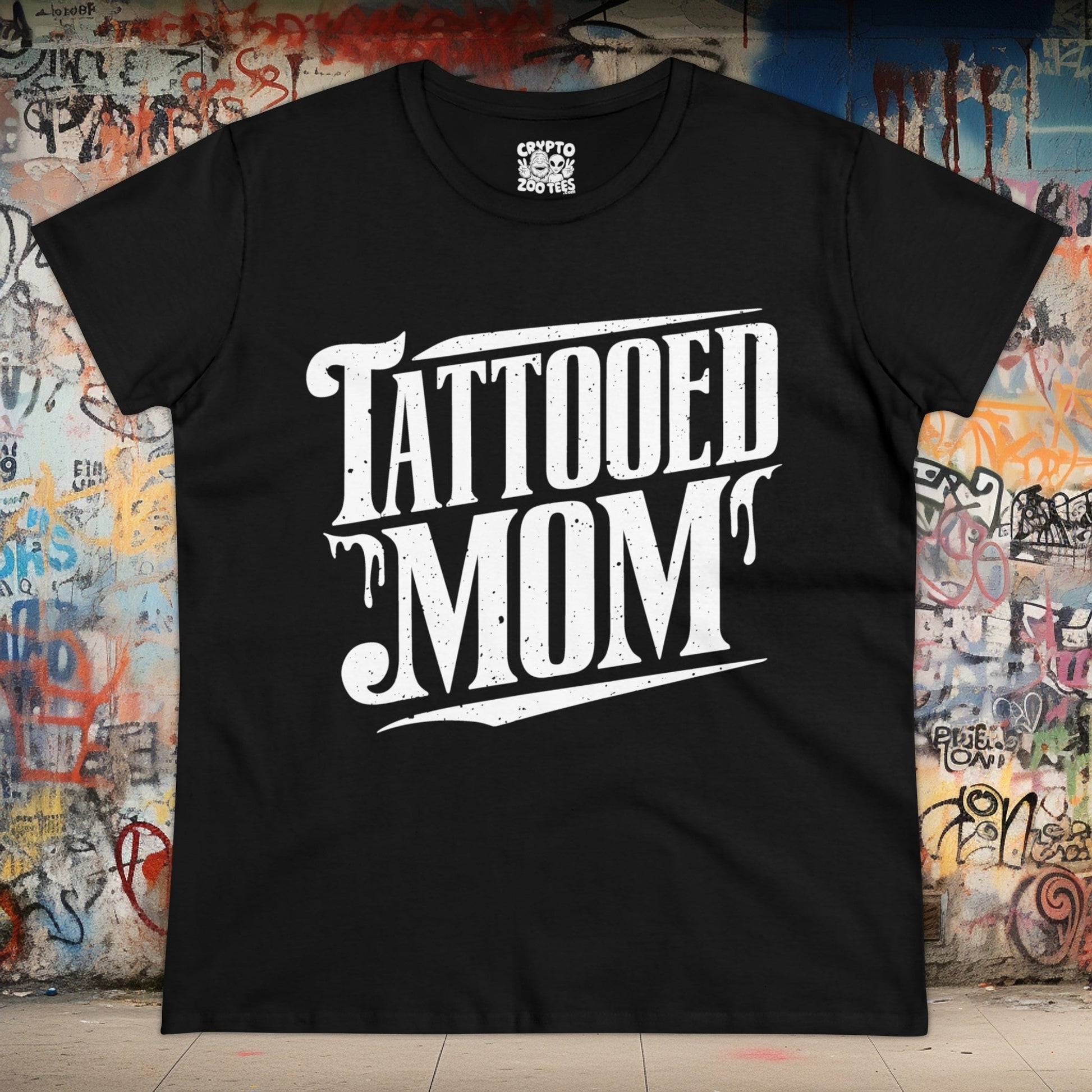 T-Shirt - Tattooed Mom | People | Tattoo Culture | Women's T-Shirt | Cotton Tee from Crypto Zoo Tees