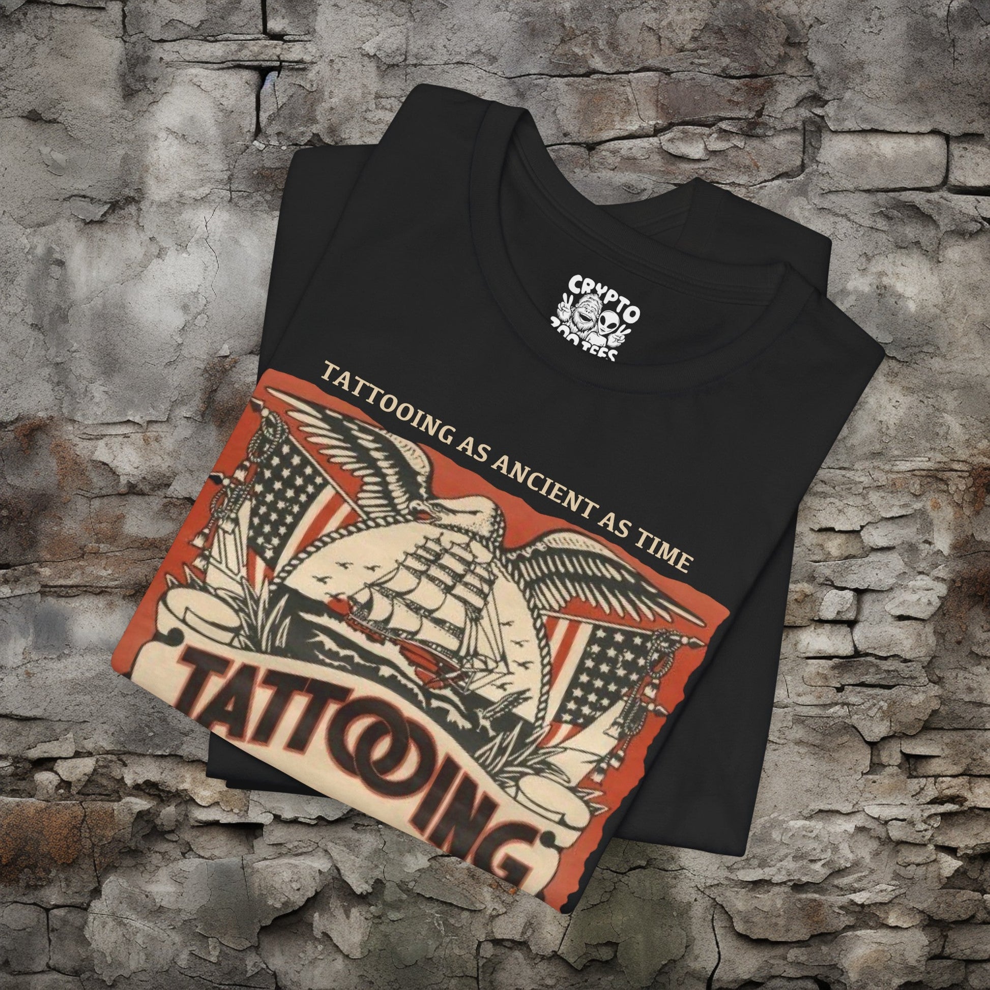 T-Shirt - Tattooing As Old As Time Vintage | Bella + Canvas Unisex T-shirt from Crypto Zoo Tees