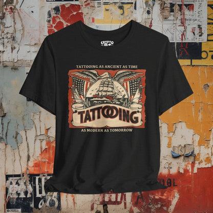 T-Shirt - Tattooing As Old As Time Vintage | Bella + Canvas Unisex T-shirt from Crypto Zoo Tees