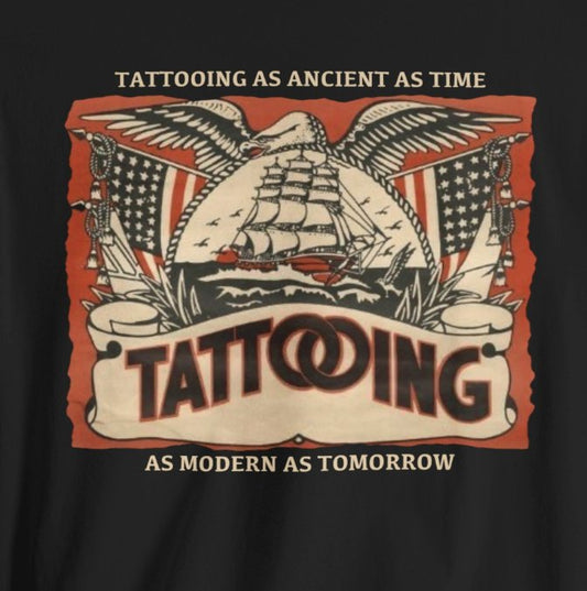 T-Shirt - Tattooing As Old As Time Vintage | Bella + Canvas Unisex T-shirt from Crypto Zoo Tees