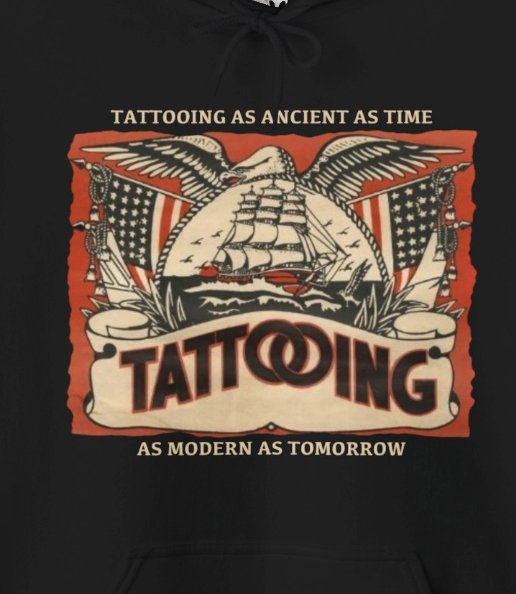 Hoodie - Tattooing As Old As Time Vintage | Hoodie | Hooded Sweatshirt from Crypto Zoo Tees