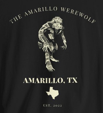 T-Shirt - The Amarillo Warewolf - Amarillo, Texas Tee | Bella + Canvas Unisex T-shirt from Crypto Zoo Tees