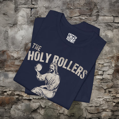 T-Shirt - The Holy Rollers Bowling Team Featuring Jesus Tee | Bella + Canvas Unisex T-shirt from Crypto Zoo Tees