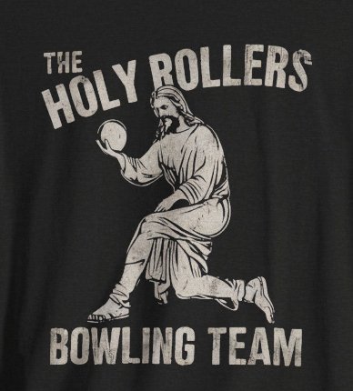 T-Shirt - The Holy Rollers Bowling Team Featuring Jesus Tee | Bella + Canvas Unisex T-shirt from Crypto Zoo Tees
