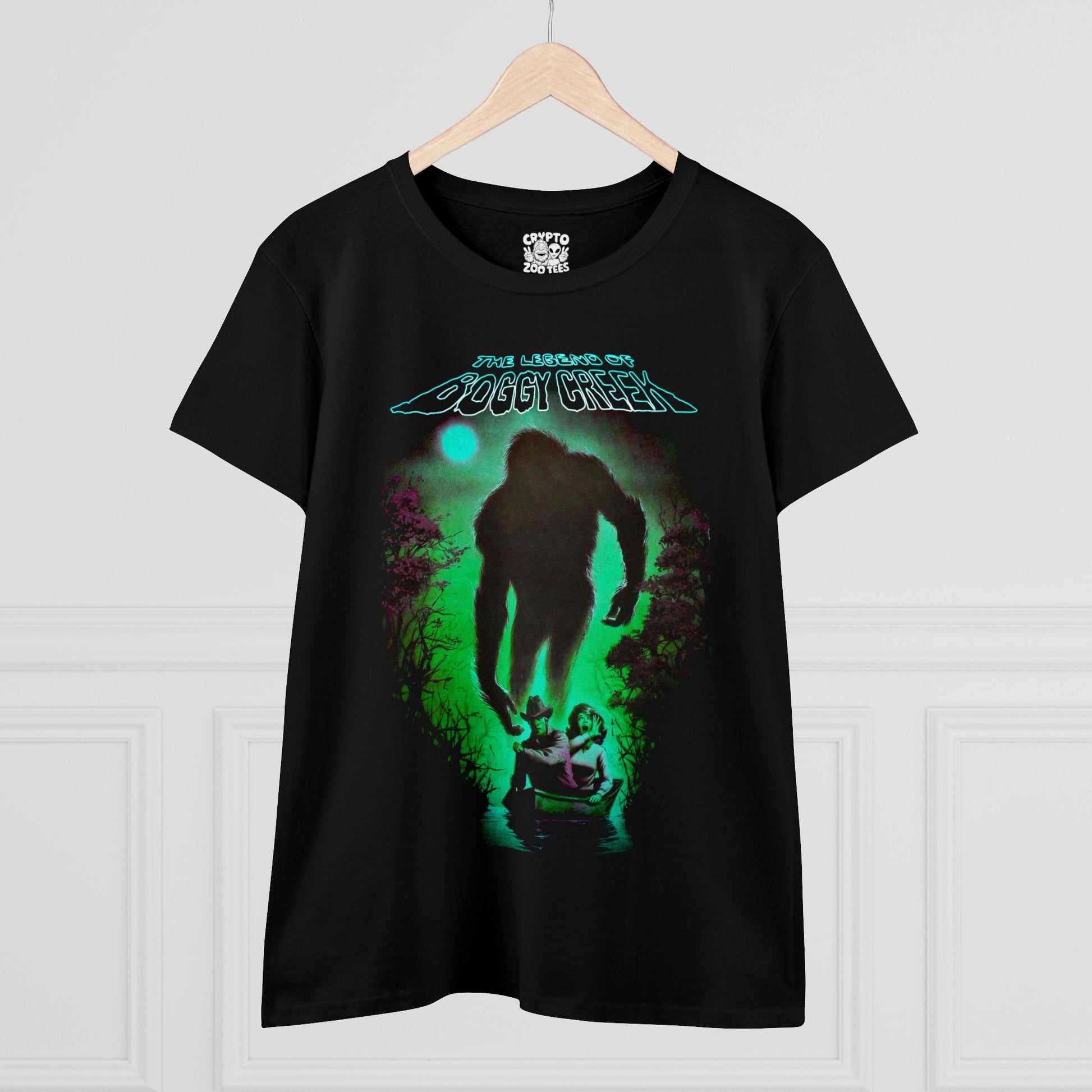 T-Shirt - The Legend of Boggy Creek - Bigfoot Movie | Women's T-Shirt | Cotton Tee from Crypto Zoo Tees