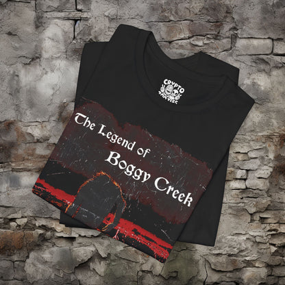 T-Shirt - The Legend of Boggy Creek Bigfoot Tee | Unisex T-shirt | Cryptids, Movies | Retro, Adventure from Crypto Zoo Tees