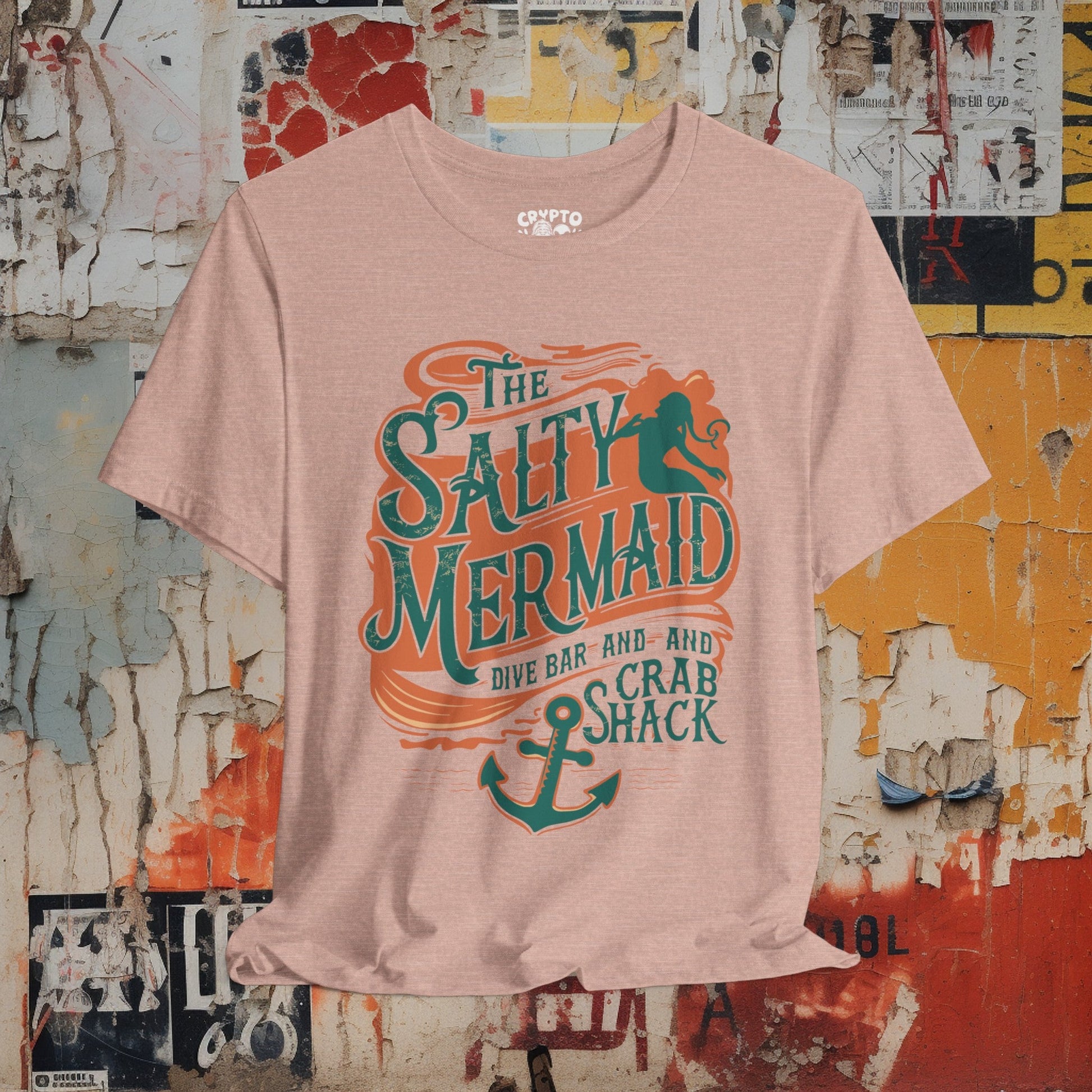 T-Shirt - The Salty Mermaid Dive Bar Crab Shack Funny Nautical Tee | Bella + Canvas Unisex T-shirt from Crypto Zoo Tees