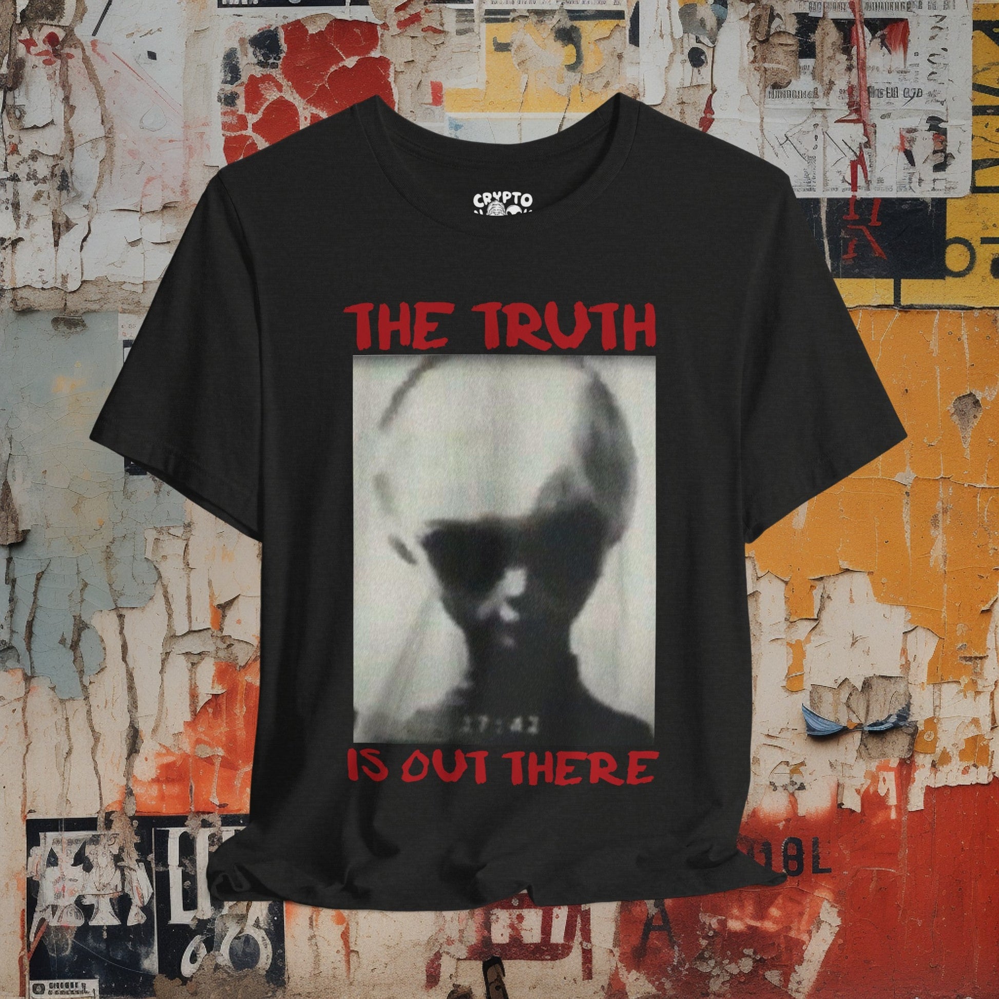 T-Shirt - The Truth is Out There Gray Alien Area 51 Tee | Bella + Canvas Unisex T-shirt from Crypto Zoo Tees