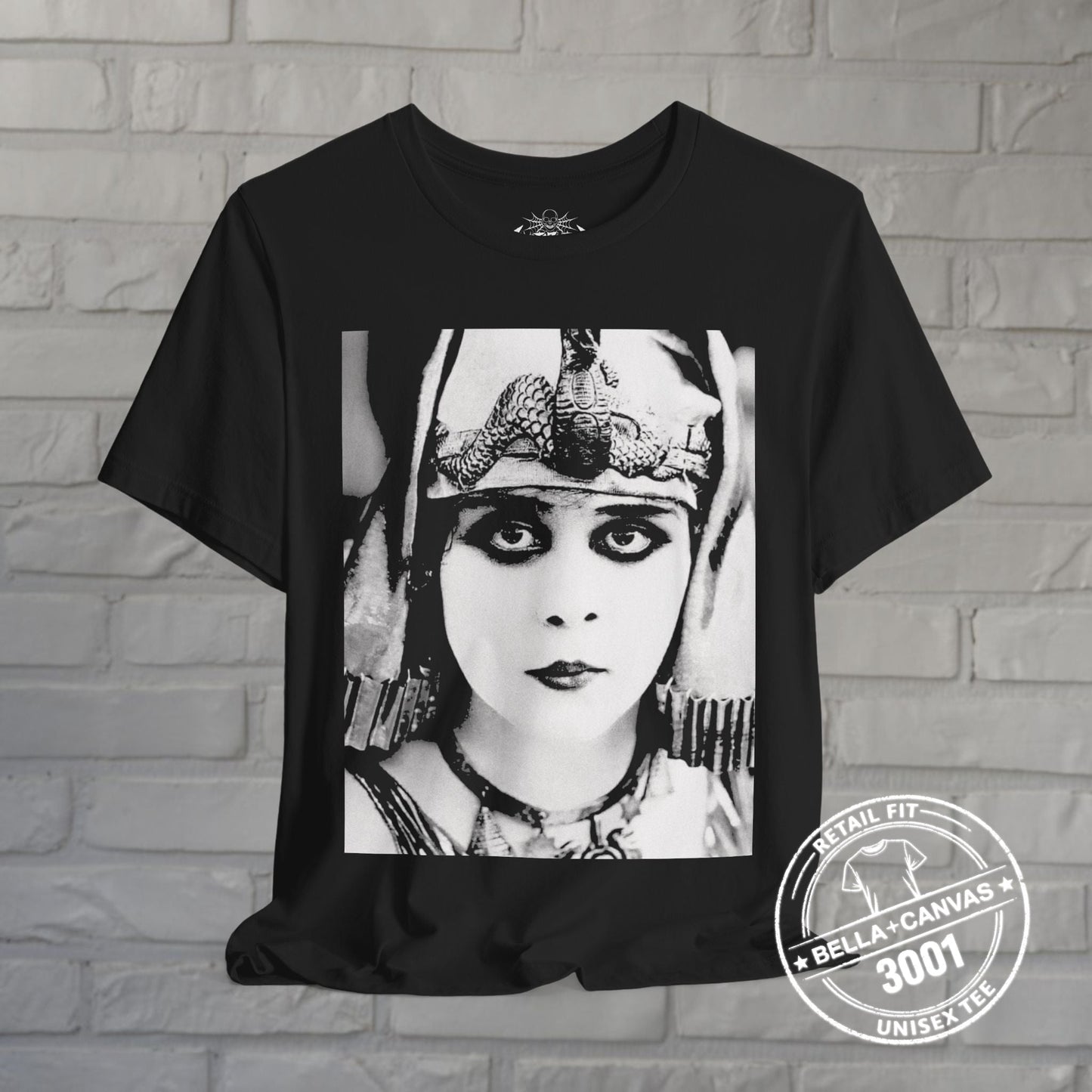 T-Shirt - Theda Bara Cleopatra | Unisex T-shirt (Bella+Canvas 3001) | Art &amp; Artists, Horror | Goth/Gothic, Retro Vintage from Crypto Zoo Tees