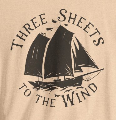 T-Shirt - Three Sheets to the Wind Funny Sailing Shirt | Bella + Canvas Unisex T-shirt from Crypto Zoo Tees