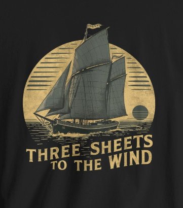 T-Shirt - Three Sheets to the Wind Funny Sailing Shirt | Bella + Canvas Unisex T-shirt from Crypto Zoo Tees