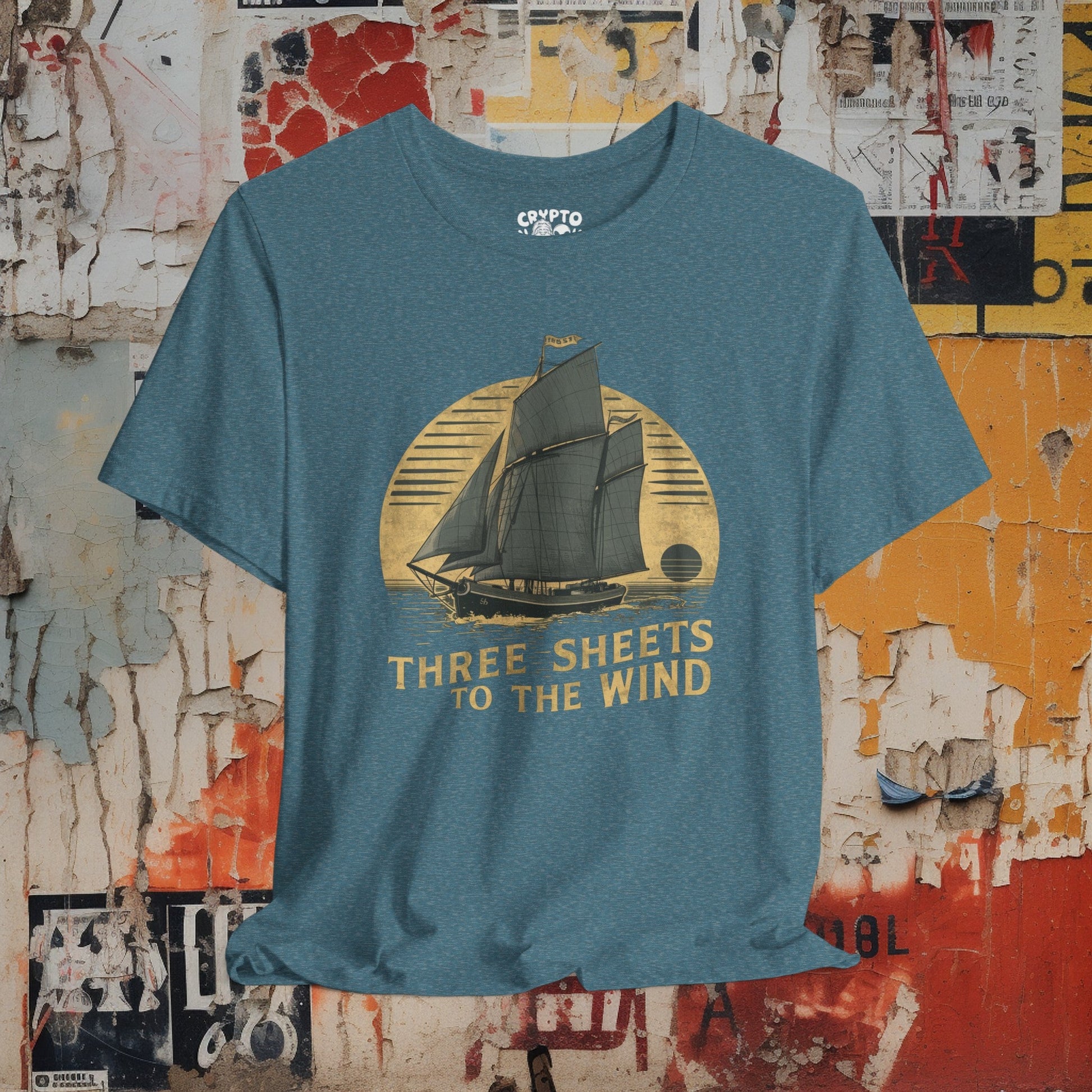 T-Shirt - Three Sheets to the Wind Funny Sailing Shirt | Bella + Canvas Unisex T-shirt from Crypto Zoo Tees