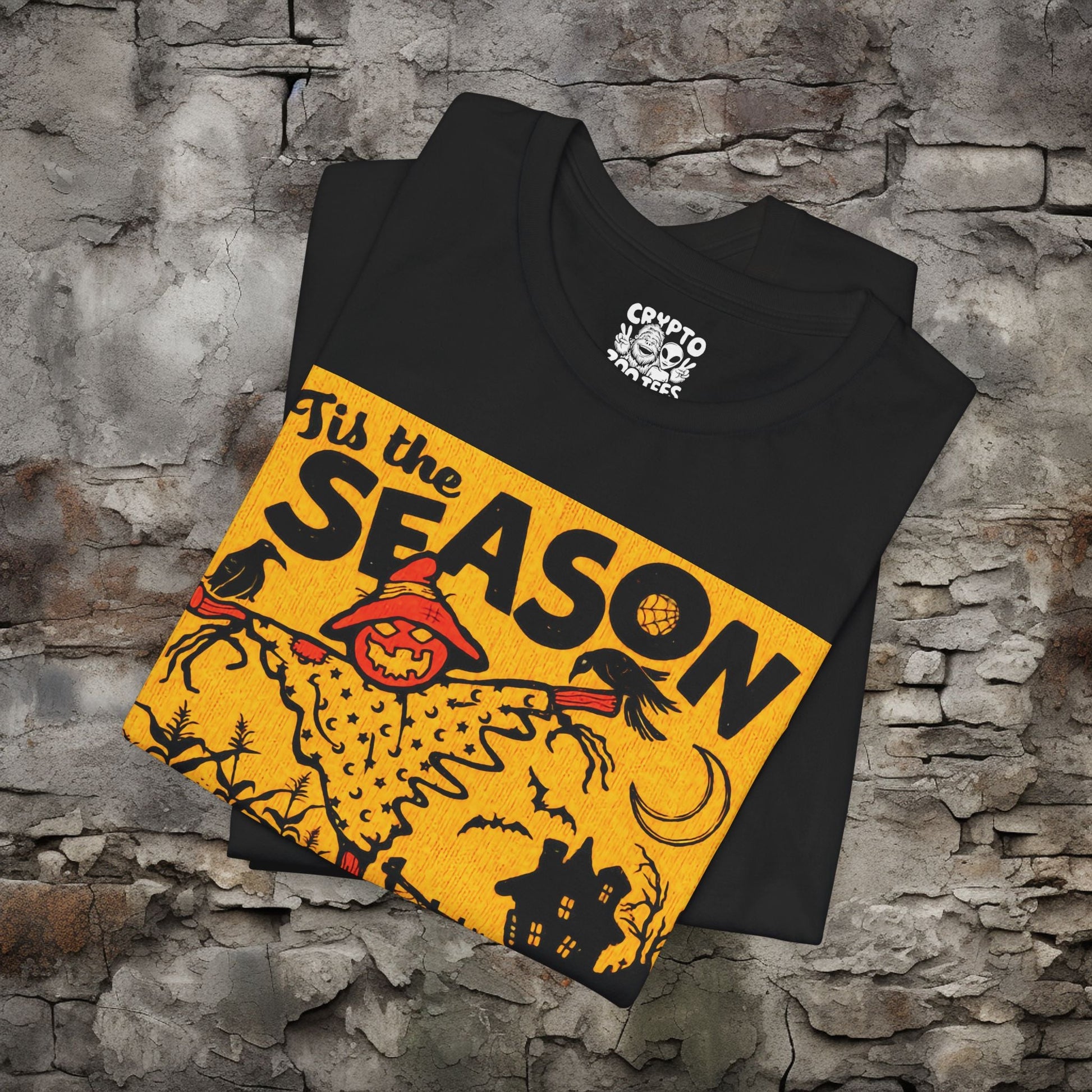 T-Shirt - Tis The Season To Be Spooky - Vintage Halloween | Bella + Canvas Unisex T-shirt from Crypto Zoo Tees