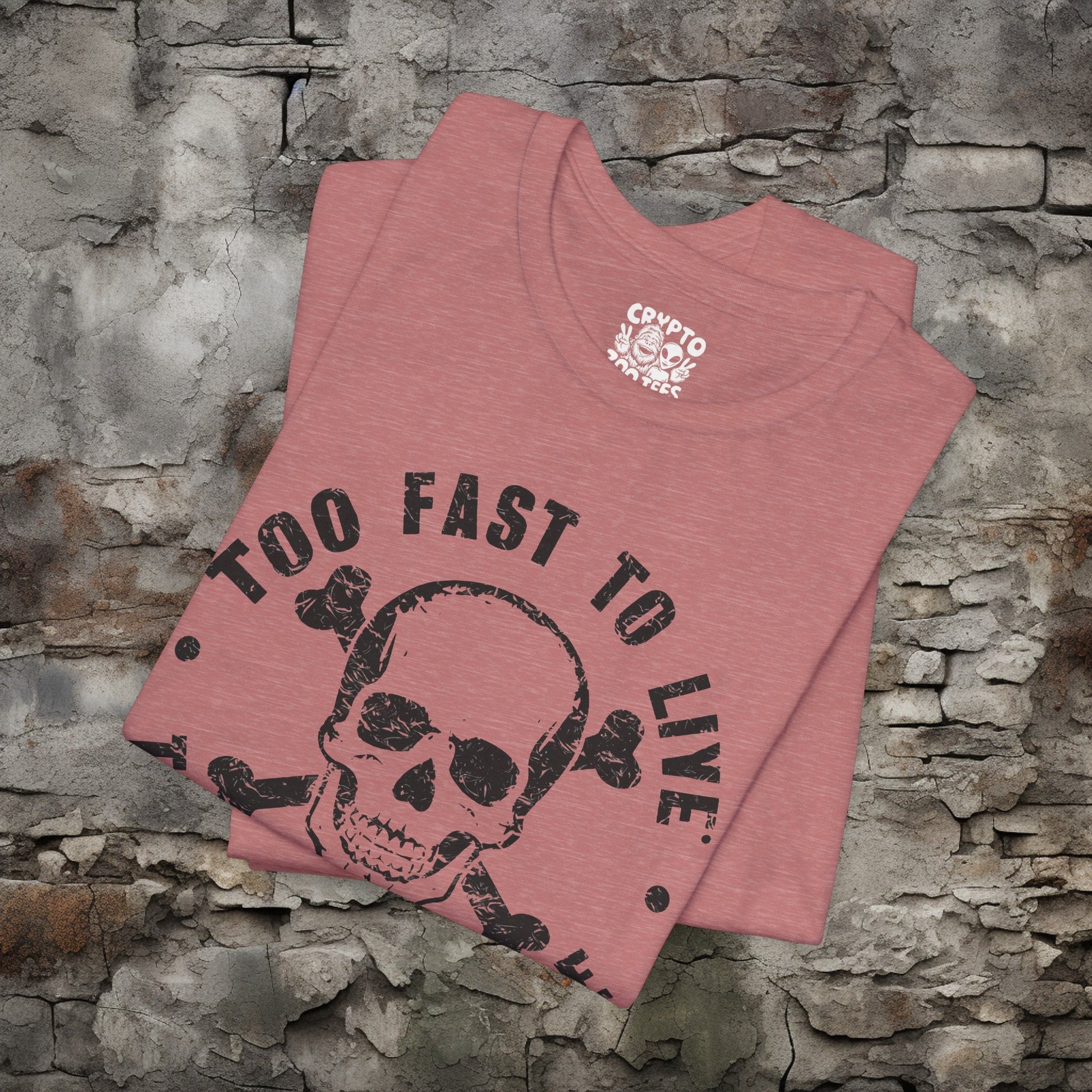 T-Shirt - Too Fast To Live Skull Shirt | Bella + Canvas Unisex T-shirt from Crypto Zoo Tees