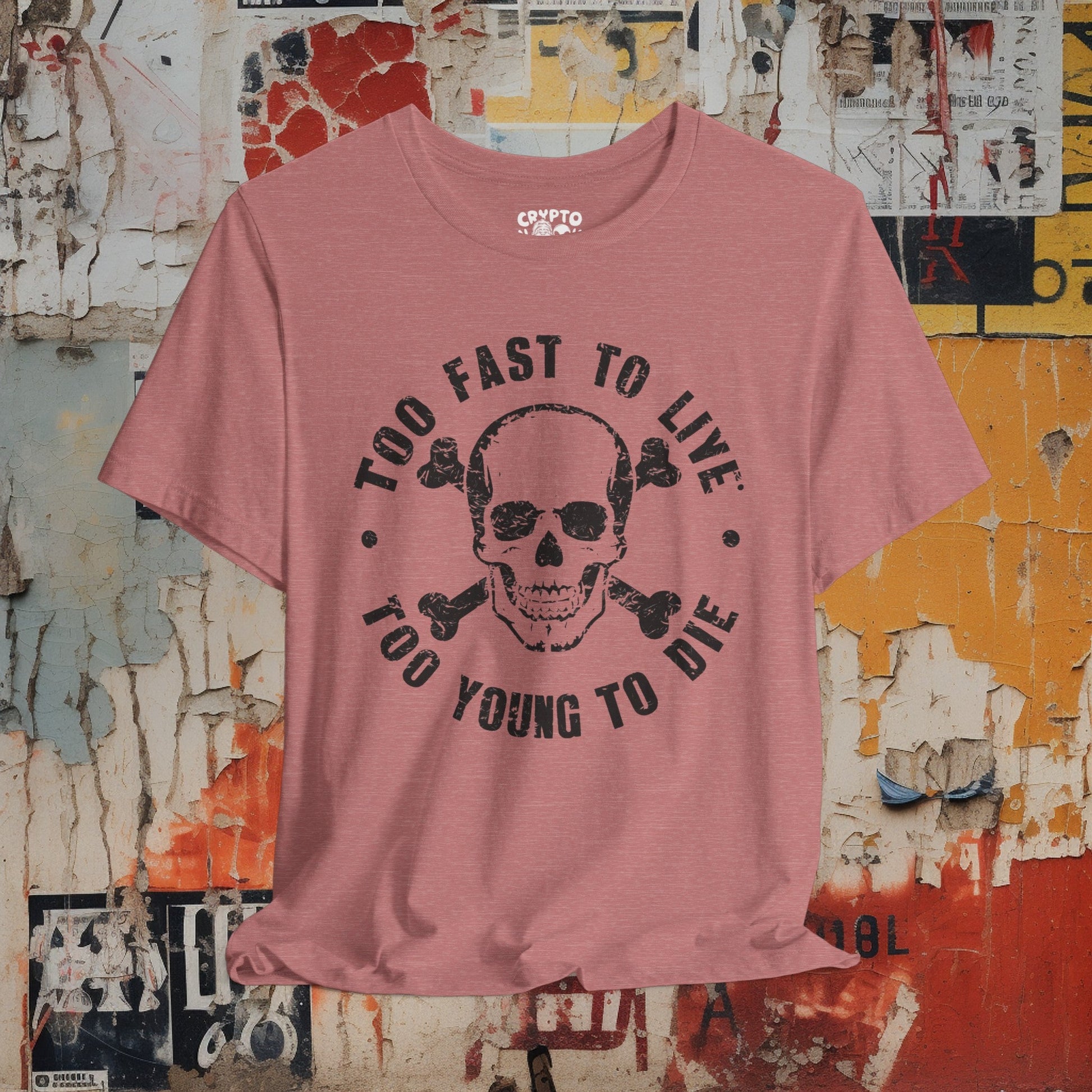 T-Shirt - Too Fast To Live Skull Shirt | Bella + Canvas Unisex T-shirt from Crypto Zoo Tees