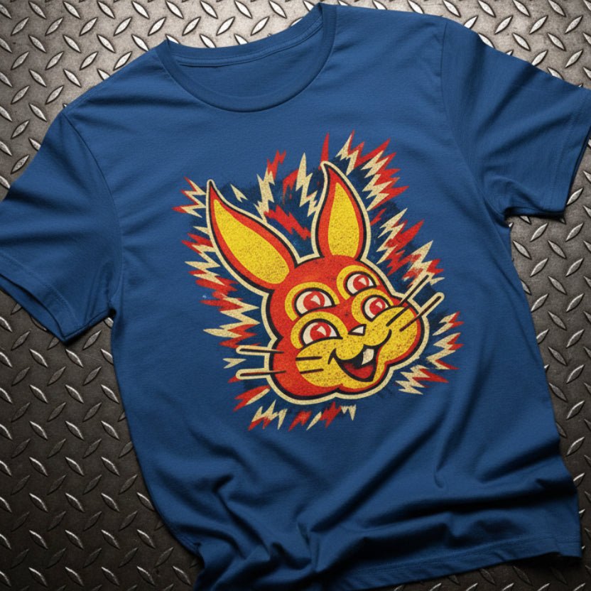 T-Shirt - Trippy Bunny Punk Shirt | Unisex Heavy Cotton - Gildan 5000 | Animals, Retro & Vintage | Psychedelic, Punk from Crypto Zoo Tees