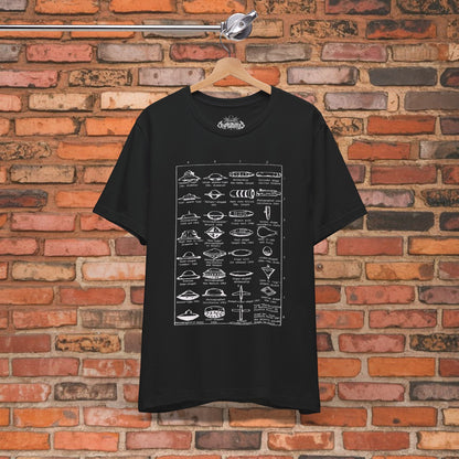 T-Shirt - Type Of UFOs Unisex T-shirt | Unisex T-shirt | Alien & UFO from Crypto Zoo Tees