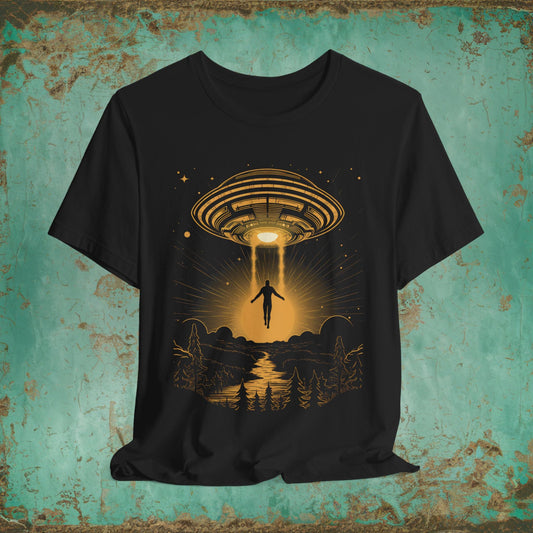 T-Shirt - UFO Abduction Tee - Funny Alien T-Shirt, Sci - Fi Graphic Tee, Retro UFO Shirt, Unisex Space Lover Gift, Unique Pop Culture Tee from Crypto Zoo Tees