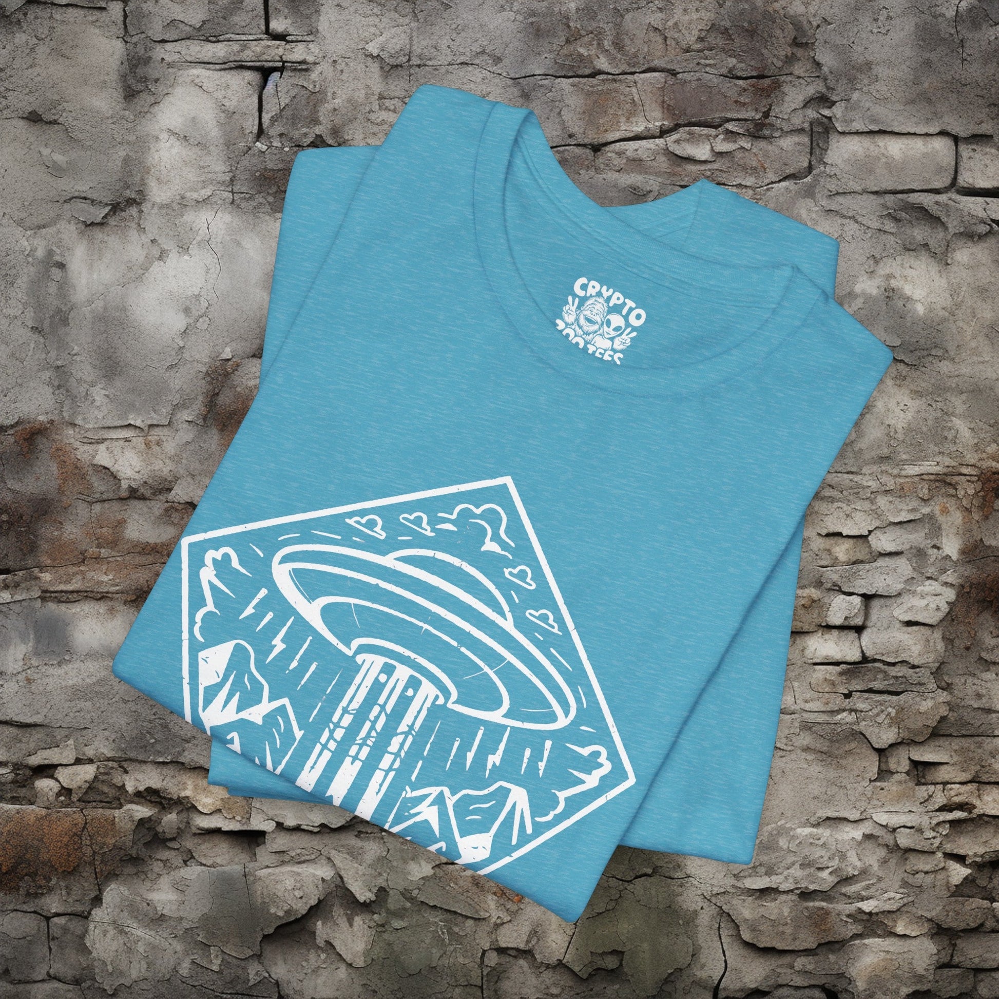 T-Shirt - UFO Bigfoot Diamond Outdoors Tee | Bella + Canvas Unisex T-shirt from Crypto Zoo Tees