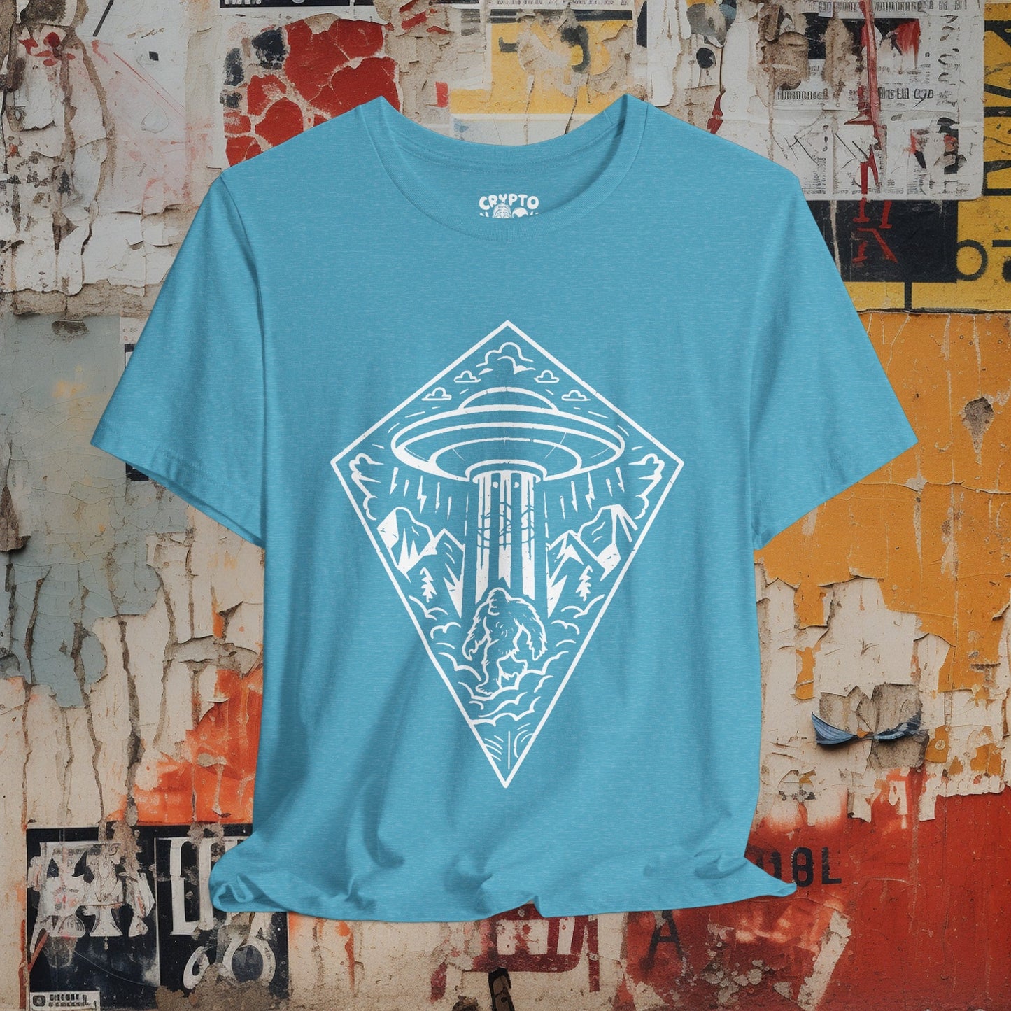 T-Shirt - UFO Bigfoot Diamond Outdoors Tee | Bella + Canvas Unisex T-shirt from Crypto Zoo Tees