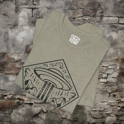 T-Shirt - UFO Bigfoot Diamond Outdoors Tee | Bella + Canvas Unisex T-shirt from Crypto Zoo Tees