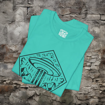 T-Shirt - UFO Bigfoot Diamond Outdoors Tee | Bella + Canvas Unisex T-shirt from Crypto Zoo Tees