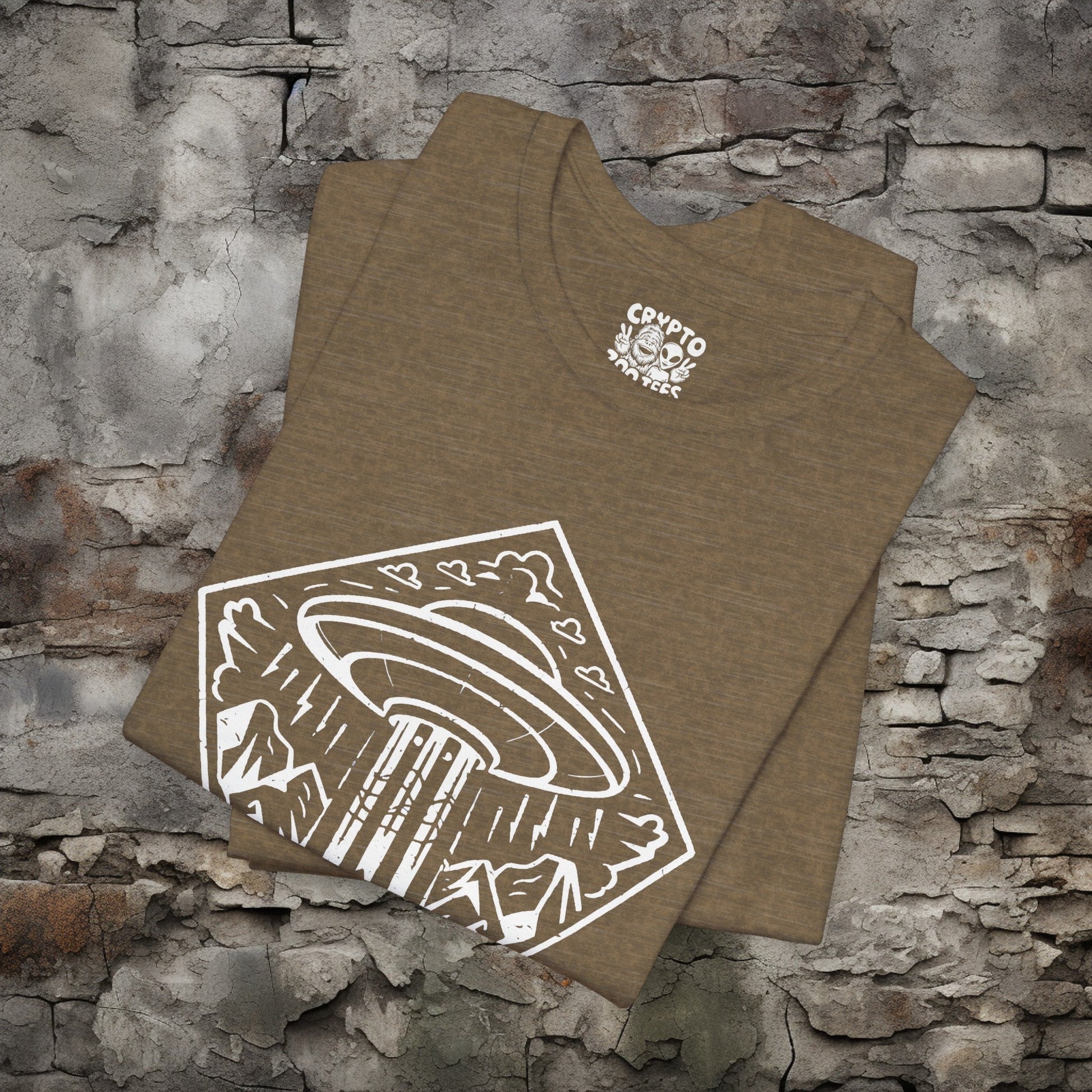 T-Shirt - UFO Bigfoot Diamond Outdoors Tee | Bella + Canvas Unisex T-shirt from Crypto Zoo Tees