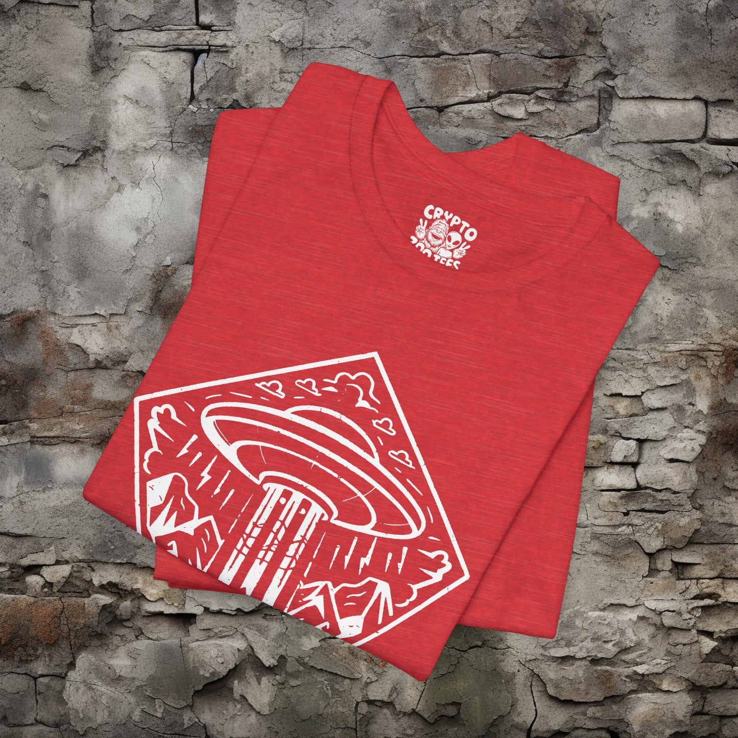 T-Shirt - UFO Bigfoot Diamond Outdoors Tee | Bella + Canvas Unisex T-shirt from Crypto Zoo Tees