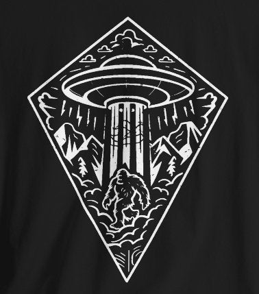 T-Shirt - UFO Bigfoot Diamond Outdoors Tee | Bella + Canvas Unisex T-shirt from Crypto Zoo Tees