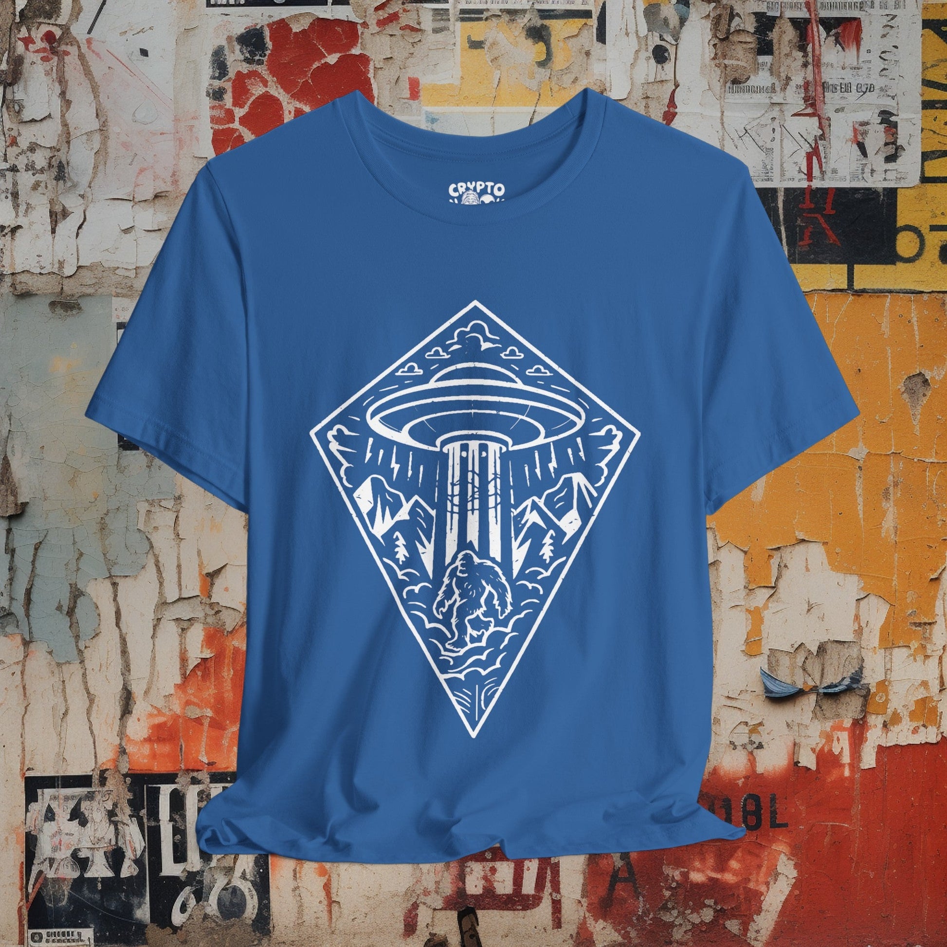 T-Shirt - UFO Bigfoot Diamond Outdoors Tee | Bella + Canvas Unisex T-shirt from Crypto Zoo Tees