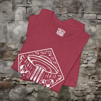 T-Shirt - UFO Bigfoot Diamond Outdoors Tee | Bella + Canvas Unisex T-shirt from Crypto Zoo Tees