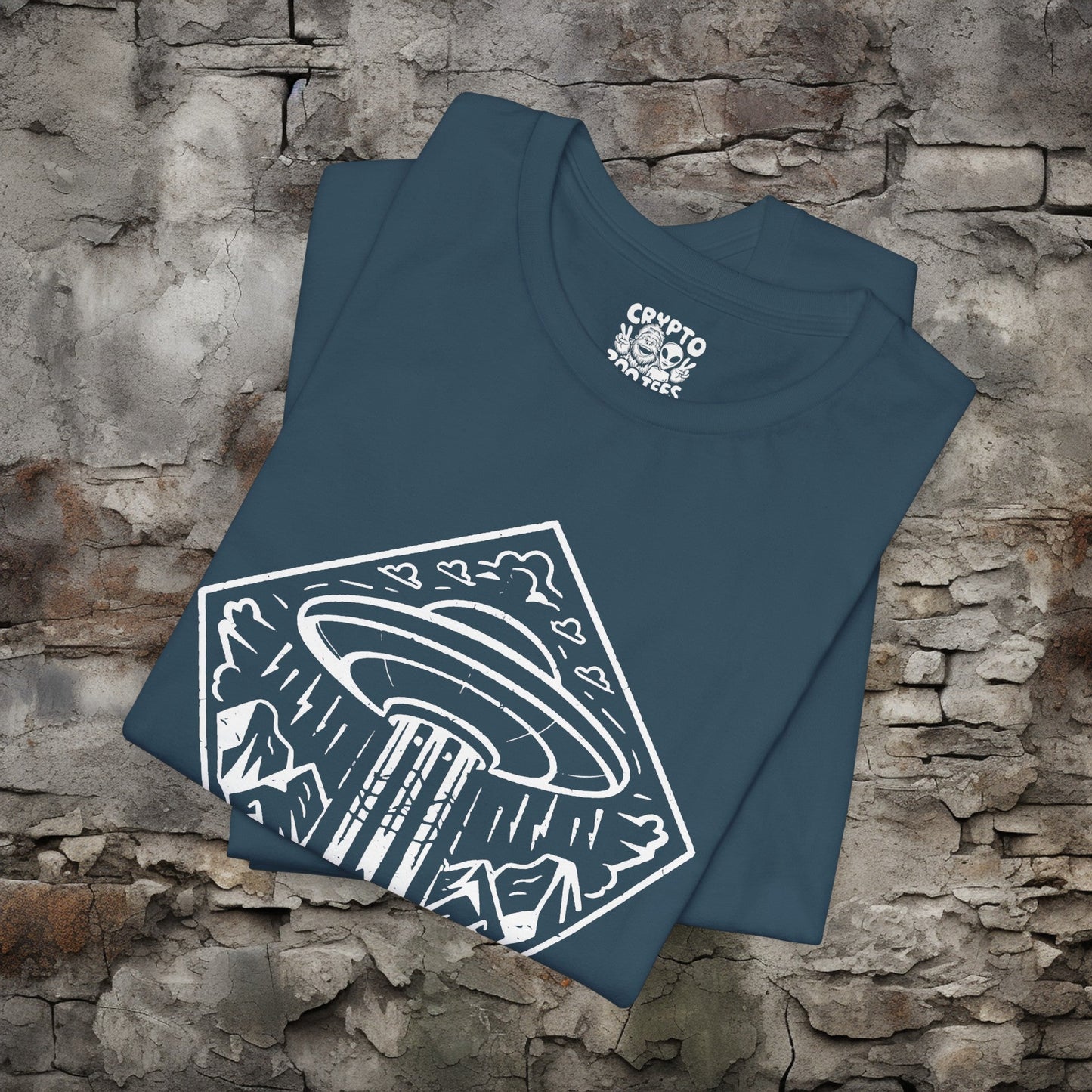 T-Shirt - UFO Bigfoot Diamond Outdoors Tee | Bella + Canvas Unisex T-shirt from Crypto Zoo Tees