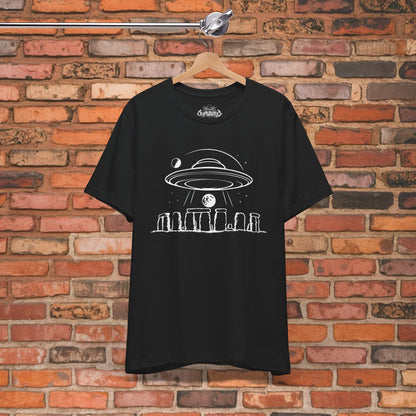 T-Shirt - UFO Over Stonehenge T-Shirt | Unisex T-shirt | Alien & UFO, Cryptids | Mystical from Crypto Zoo Tees