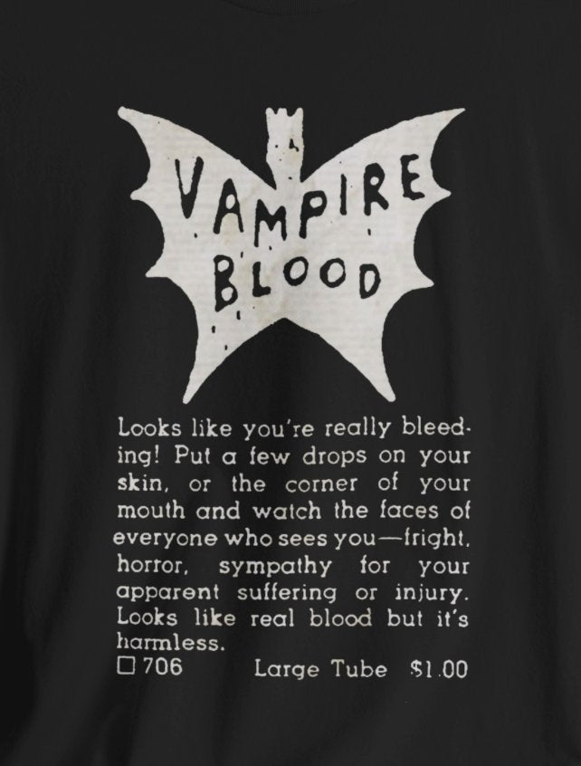 T - Shirt - Vampire Blood Vintage Comic Ad | Bella + Canvas Unisex T - shirt from Crypto Zoo Tees