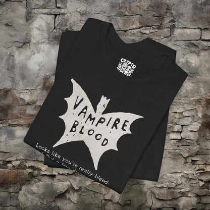 T - Shirt - Vampire Blood Vintage Comic Ad | Bella + Canvas Unisex T - shirt from Crypto Zoo Tees