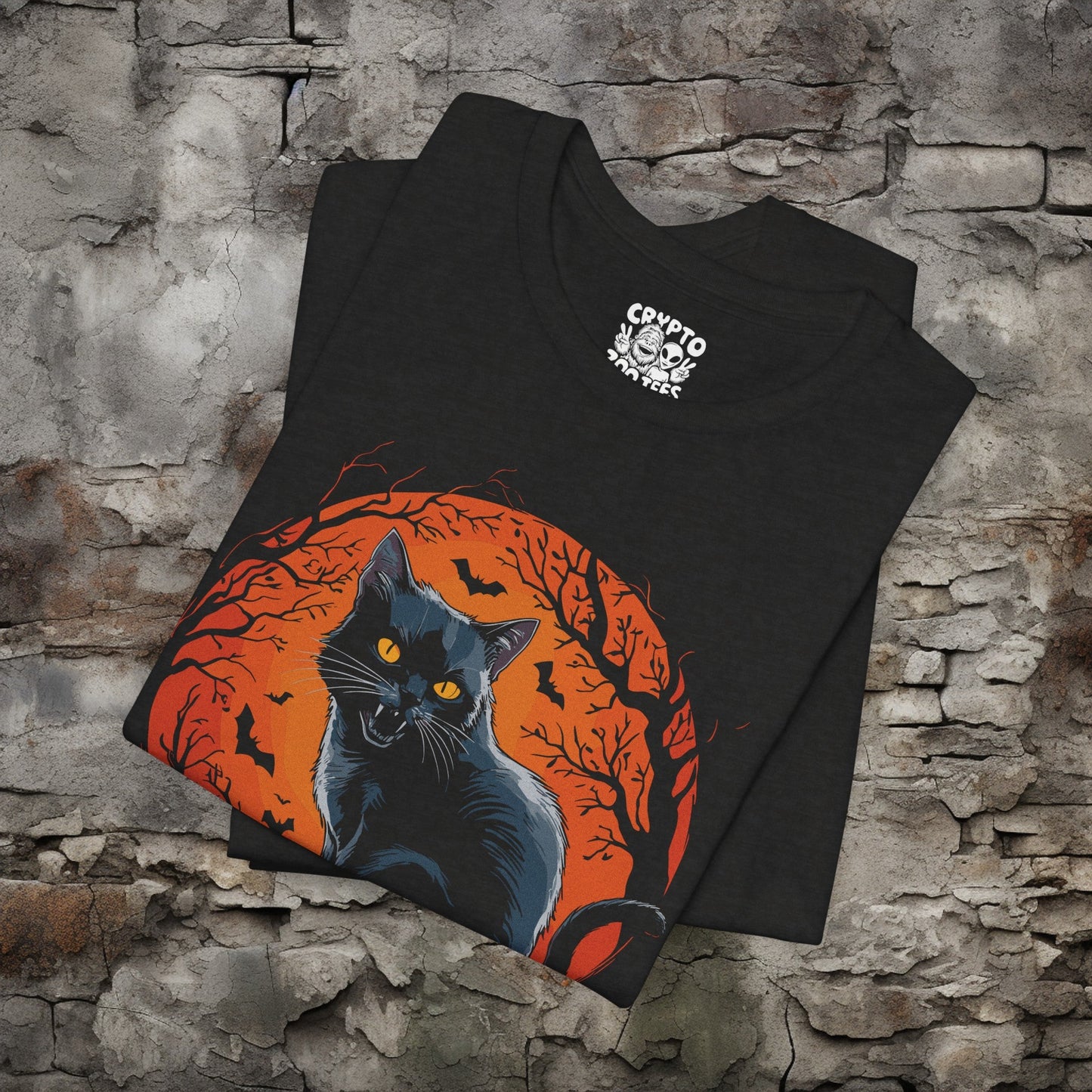 T - Shirt - Vampurr Cat | Horror | Bella + Canvas Unisex T - shirt from Crypto Zoo Tees