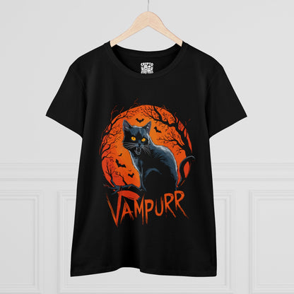 T - Shirt - Vampurr Cat | Women's T - Shirt | Cotton Tee from Crypto Zoo Tees