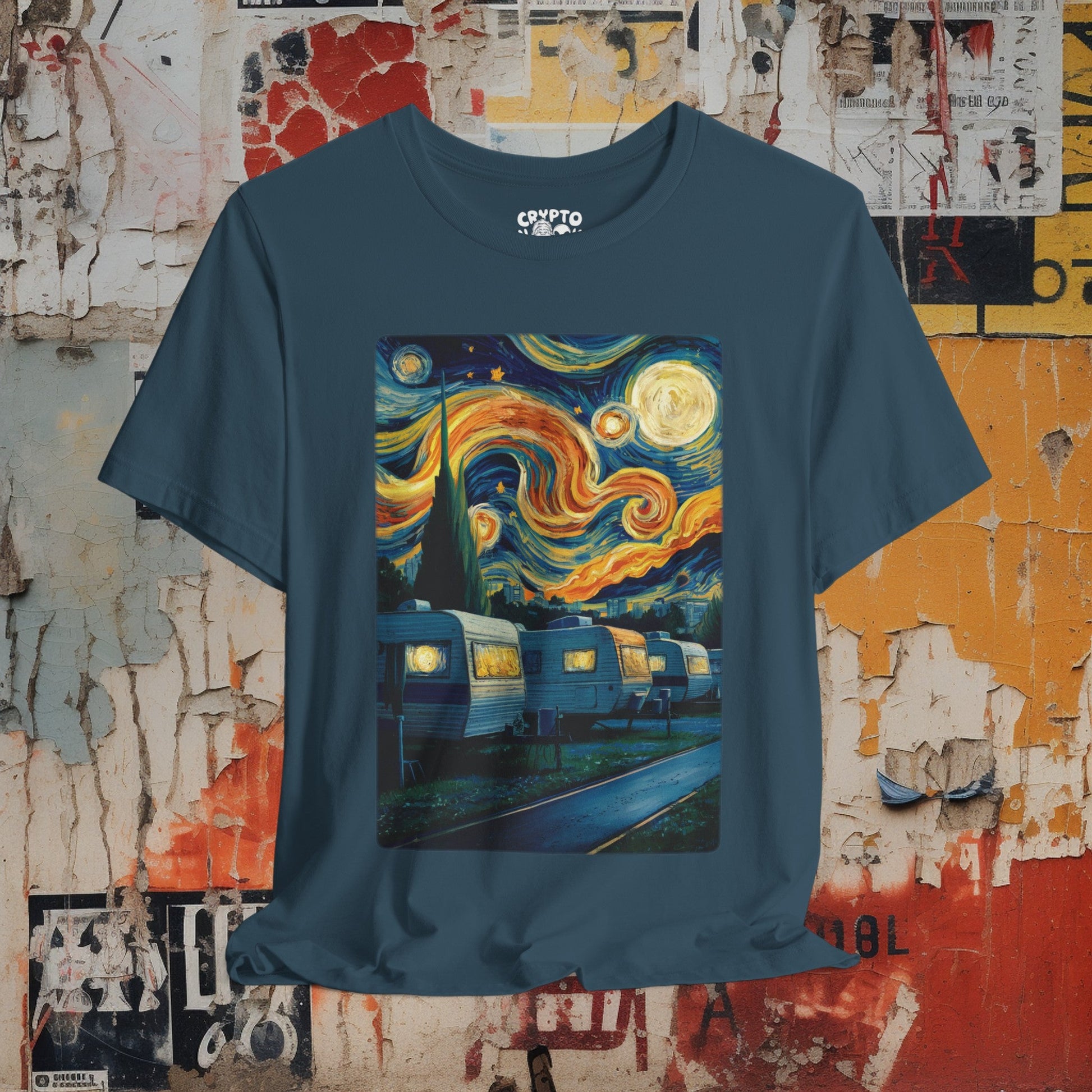 T-Shirt - Van Gogh Trailer Park Funny Camper Tee | Bella + Canvas Unisex T-shirt from Crypto Zoo Tees