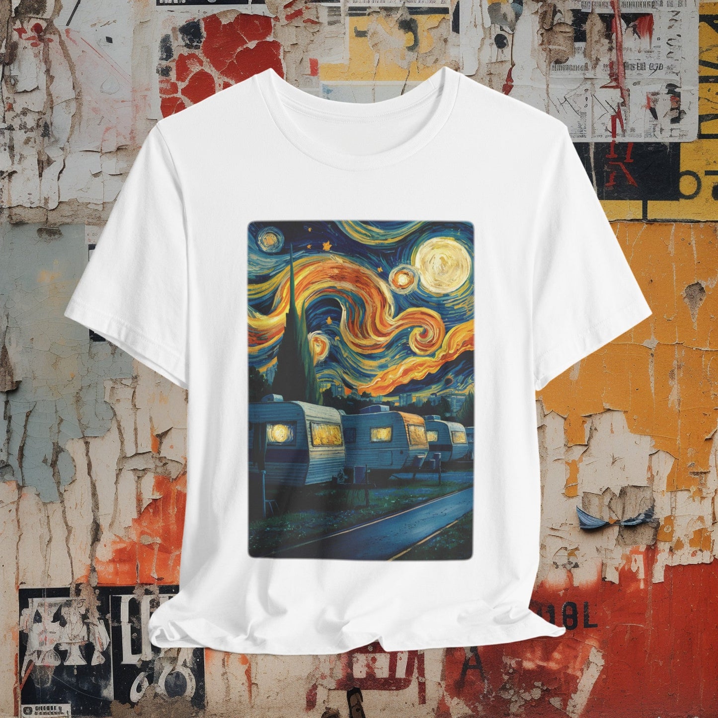 T-Shirt - Van Gogh Trailer Park Funny Camper Tee | Bella + Canvas Unisex T-shirt from Crypto Zoo Tees