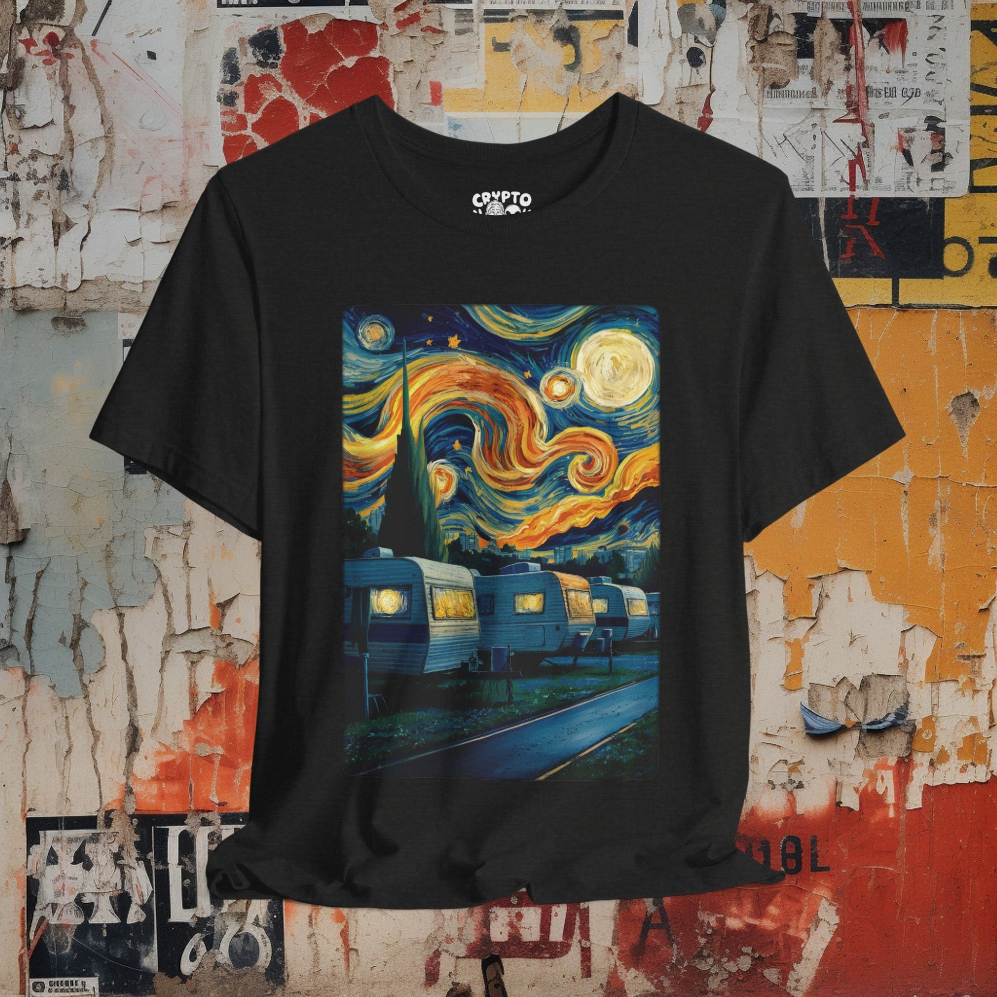 T-Shirt - Van Gogh Trailer Park Funny Camper Tee | Bella + Canvas Unisex T-shirt from Crypto Zoo Tees